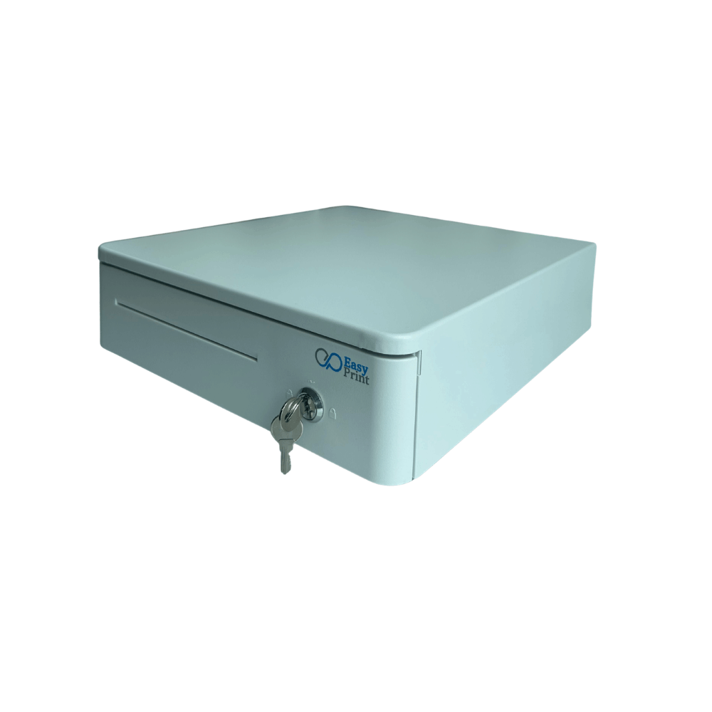 ลิ้นชักเก็บเงิน EASYPRINT รุ่น CD-330 สีขาว 4 ช่องธนบัตรขนาดใหญ่ 4 ช่องเหรียญ RJ11 12/24V_1
